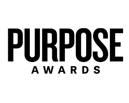 Black text on a white background reads "PURPOSE AWARDS" with "PURPOSE" in large bold letters and "AWARDS" in smaller letters below.