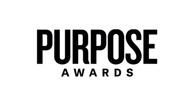 Black text on a white background reads "PURPOSE AWARDS" with "PURPOSE" in large bold letters above "AWARDS" in smaller font.