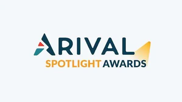 Arival Spotlight Awards logo with geometric shapes in the letter "A" and a yellow spotlight effect on the word "Awards.